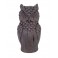 Grand Hibou Marron en résine, Aspect Sculpture Bois, Hauteur 47 cm