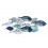 Banc de poissons tropicaux XL, Couleurs Bleu Océan , Longueur 125 cm