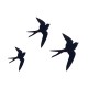 SIGNES GRIMALT Déco Murale métal : Set 3 hirondelles noires différentes, Placement libre, Hauteur 24 cm (Grande)