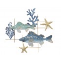 Déco murale marine : Banc de poissons 3, L 87 cm