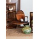 SIGNES GRIMALT Table Basse, Plateau en Bois veiné et piétement métal, Diamètre 70 cm