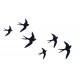 SIGNES GRIMALT Déco Murale métal : Set 6 hirondelles noires différentes, Placement libre, Hauteur 24 cm (Grande)