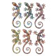 Déco Gecko Mural : Set 2 lézards Multicolores, H 20 cm