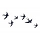 SIGNES GRIMALT Déco Murale métal : Set 6 hirondelles noires différentes, Placement libre, Hauteur 24 cm (Grande)