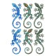 Déco Gecko Mural : Set 2 lézards Multicolores, H 20 cm