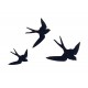 SIGNES GRIMALT Déco Murale métal : Set 3 hirondelles noires différentes, Placement libre, Hauteur 24 cm (Grande)