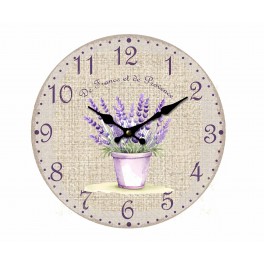 Horloge Lavande : Modèle Rétro Provençal Carte Postale, Diam 34 cm