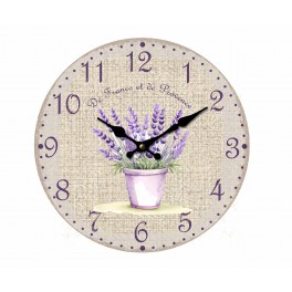 Horloge Lavande : Modèle Rétro Provençal, Diamètre 34 cm