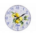 Horloge Murale Bois MDF : Citrons de Provence, Diamètre 34 cm