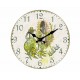 Horloge Murale Bois MDF : Huile d'olive, Diamètre 34 cm