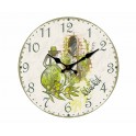 Horloge Murale Bois MDF : Huile d'olive, Diamètre 34 cm
