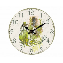 Horloge Huile d'olive Provence, MDF, Diam 34 cm