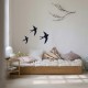 SIGNES GRIMALT Déco Murale métal : Set 6 hirondelles noires différentes, Placement libre, Hauteur 24 cm (Grande)