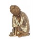 Zen Méditation : Grand Bouddha doré, Tête sur Genou, Hauteur 33 cm