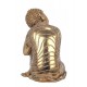 Zen Méditation : Grand Bouddha doré, Tête sur Genou, Hauteur 33 cm