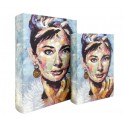 Set 2 Boites Livres : Audrey Hepburn, Art of Color, H 30cm (Grand)