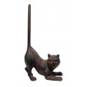 Figurine Extérieur Métal : Chat allongée en Fonte, L 23 cm