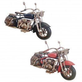 Set de 2 Motos Vintages miniatures en Métal, L 18 cm