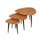 SIGNES GRIMALT Set 3 Tables Basses gigognes ou 3 sellettes, Collection Natura, Longueur 68 cm (Grand modèles)