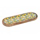 SIGNES GRIMALT Plateau Apéritif oval et 3 bols en Bois de Manguier, Thème Citrons, longueur 38 cm