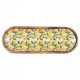 SIGNES GRIMALT Plateau Apéritif oval et 3 bols en Bois de Manguier, Thème Citrons, longueur 38 cm