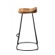 SIGNES GRIMALT Set 2 Tabourets et Chaises de Bar en Bois de manguier et piétement métal, Bois Massif, et Hauteur 80 cm