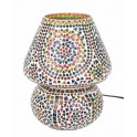 Lampe ethnique d'inspiration orientale XL, Verre et Céramique colorée, Hauteur 31 cm
