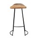 SIGNES GRIMALT Tabouret Chaise de Bar en Bois de manguier et piétement métal, Bois Massif, et Hauteur 80 cm