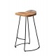 SIGNES GRIMALT Set 2 Tabourets et Chaises de Bar en Bois de manguier et piétement métal, Bois Massif, et Hauteur 80 cm
