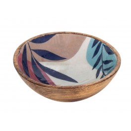 SIGNES GRIMALT Bol, Coupe de service ou vide-poche, Bois de Manguier et Thème Tropical Chic, Diamètre 20 cm