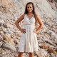 Isla Belle Robe courte d'été pour femme Blanc cassé - Blanc - Small