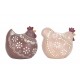 SIGNES GRIMALT Set Poule et Coq en résine, Design Rond et ludique,Collection Paulette, 14 x 15 x 11 cm