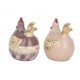 SIGNES GRIMALT Set Poule et Coq en résine, Design Rond et ludique, Collection Paulette, 10 x 8,5 x 7 cm
