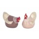 SIGNES GRIMALT Set Poule et Coq en résine au Plumage stylisé, Collection Paulette, Design Rond et ludique, 12 x 5,5 x 7 cm