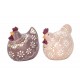 SIGNES GRIMALT Set Poule et Coq en résine, Design Rond et ludique,Collection Paulette, 14 x 15 x 11 cm