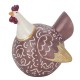 SIGNES GRIMALT Set 2 Poules Fantaisies en résine, Couleurs et Motifs rétros, résine et métal, Hauteur 10,5 cm