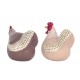 SIGNES GRIMALT Set Poule et Coq en résine au Plumage stylisé, Collection Paulette, Design Rond et ludique, 12 x 5,5 x 7 cm
