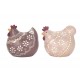 SIGNES GRIMALT Set Poule et Coq en résine, Design Rond et ludique,Collection Paulette, 14 x 15 x 11 cm