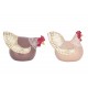 SIGNES GRIMALT Set Poule et Coq en résine au Plumage stylisé, Collection Paulette, Design Rond et ludique, 12 x 5,5 x 7 cm