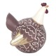 SIGNES GRIMALT Set 2 Poules Fantaisies en résine, Couleurs et Motifs rétros, résine et métal, Hauteur 10,5 cm