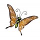 Grand Papillon Mural Orange en Métal, Maison ou Jardin, Longueur 28,5 cm