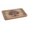 Plateau Zen Mandala Floral, Bois de manguier et Résine, L 22 cm