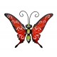 Papillon Mural Rouge en Métal, Maison ou Jardin, Longueur 22 cm