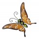 Grand Papillon Mural Orange en Métal, Maison ou Jardin, Longueur 28,5 cm