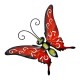 Papillon Mural Rouge en Métal, Maison ou Jardin, Longueur 22 cm