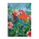 SIGNES GRIMALT Tableau Peinture : Deux perroquets et Feuillage tropical, Hauteur 100 cm