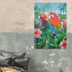 SIGNES GRIMALT Tableau Peinture : Deux perroquets et Feuillage tropical, Hauteur 100 cm