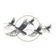 SIGNES GRIMALT Décoration murale métal : Vol d'oiseaux gris et Soleil stylisé, Longueur 90 cm