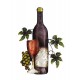 SIGNES GRIMALT Déco murale métal : Bouteille de Vin, Verre et Grappe de raisin, Hauteur 47 cm