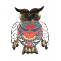 SIGNES GRIMALT Chouette Murale en métal : Modèle Rouge et Bleu, Collection Kashmir, H 24 cm
